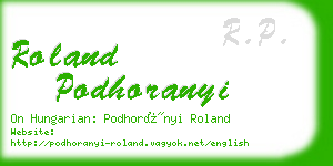 roland podhoranyi business card